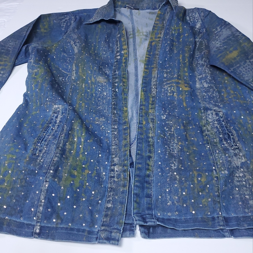 Get Lucky USA Denim Bling Jacket Upcycle Look